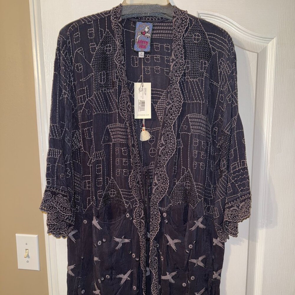 Johnny Was House Ecaterina Kimono Graphite Size XS